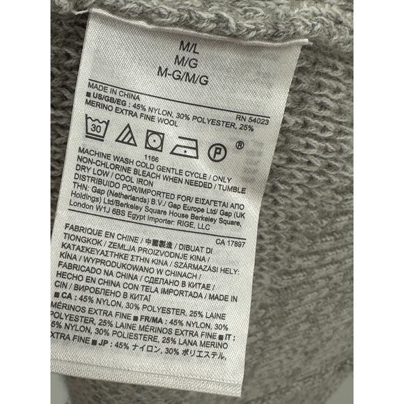 Banana Republic Womens Gray Oversized Sleeveless Zip Front Sweater Vest M/L - Picture 7 of 10